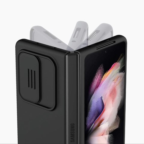 Nillkin CamShield Silky Silicone Case etui pokrowiec z osłoną na aparat do Samsung Galaxy Z Fold 3 zielony
