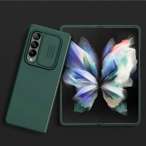 Nillkin CamShield Silky Silicone Case etui pokrowiec z osłoną na aparat do Samsung Galaxy Z Fold 3 zielony
