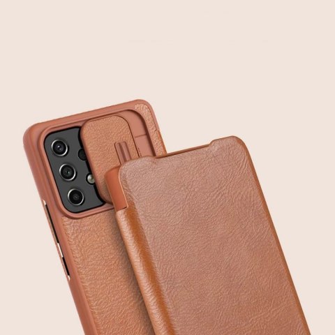 Nillkin Qin skórzana kabura etui Samsung Galaxy A53 5G brązowy