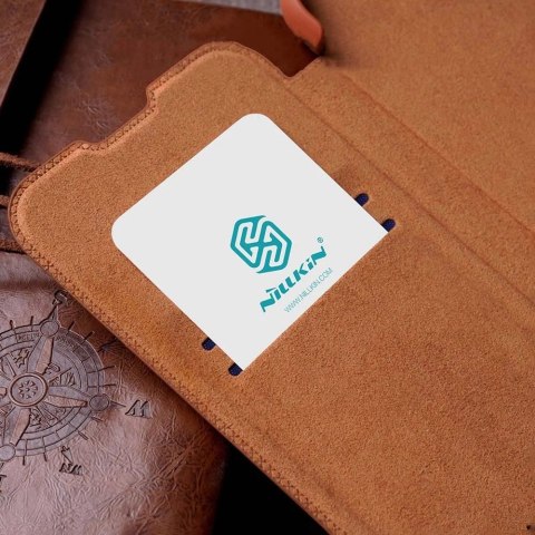 Nillkin Qin skórzana kabura etui Samsung Galaxy A53 5G brązowy