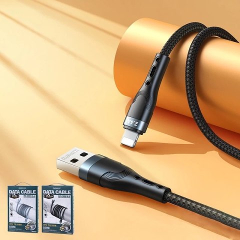 Remax kabel USB - Lightning do ładowania i transmisji danych 2,4A 1m srebrny (RC-C006)