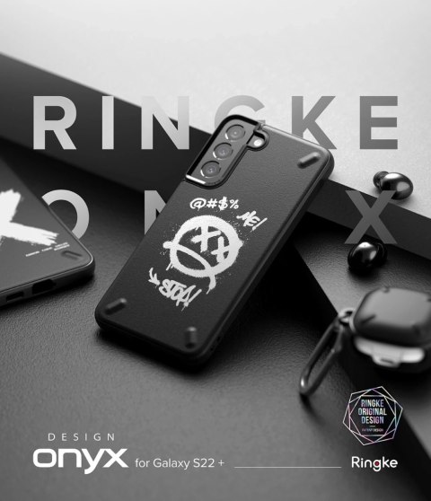 Ringke Onyx Design wytrzymałe etui pokrowiec Samsung Galaxy S22+ (S22 Plus) czarny (Graffiti)