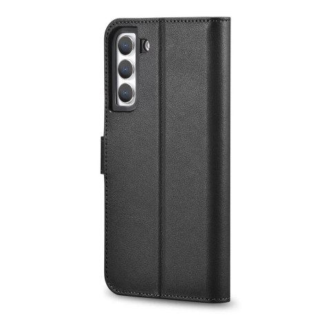 ICarer Haitang Leather Wallet Case skórzane etui do Samsung Galaxy S22+ (S22 Plus) portfel obudowa pokrowiec czarny (AKSM05BK)