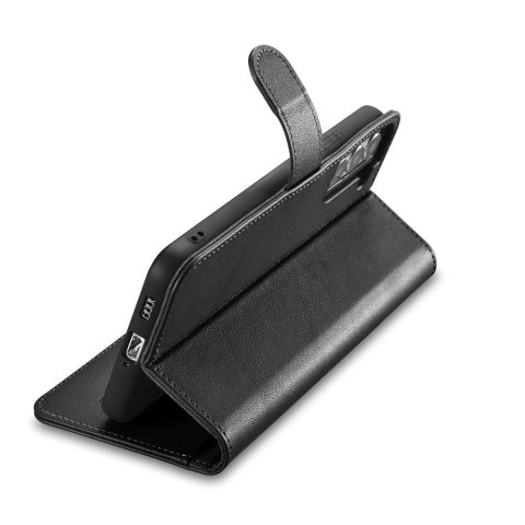 ICarer Haitang Leather Wallet Case skórzane etui do Samsung Galaxy S22+ (S22 Plus) portfel obudowa pokrowiec czarny (AKSM05BK)