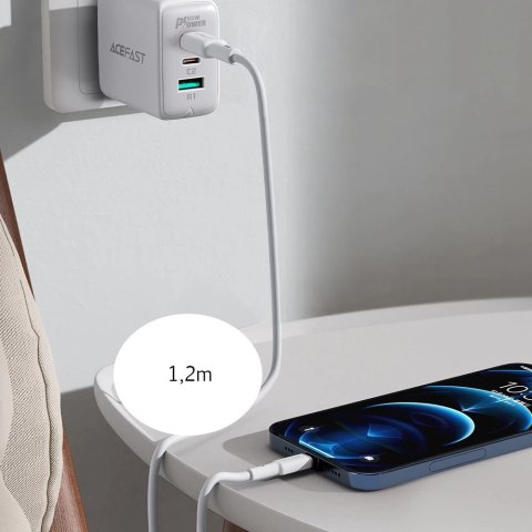 Acefast kabel MFI USB Typ C - Lightning 1,2m, 30W, 3A biały (C2-01 white)