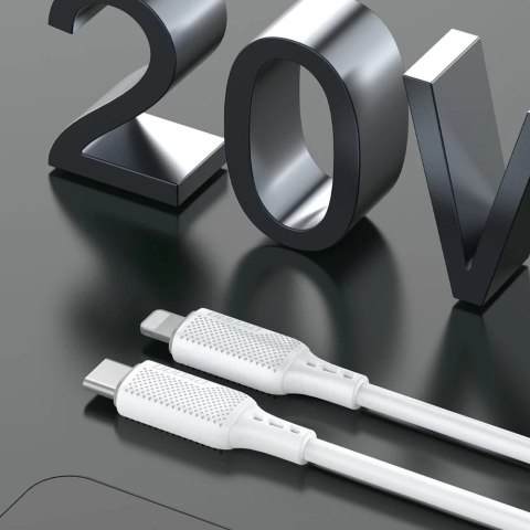 Dudao kabel USB Typ C - Lightning do ładowania i transferu danych 20W PD 1m biały (L6S_1M)