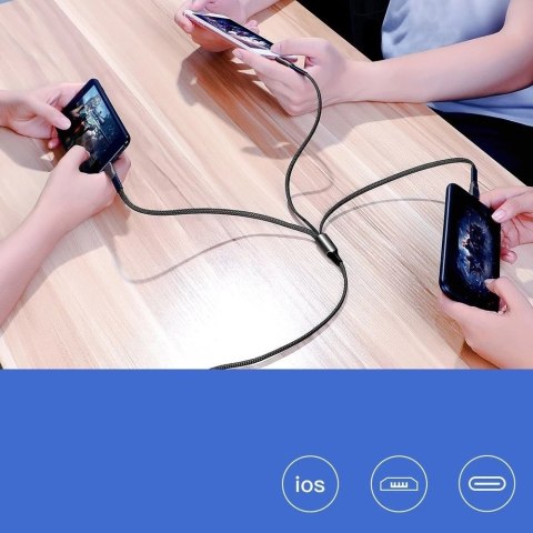 Joyroom 3w1 kabel USB - Lightning / micro USB / USB Typ C 3,5A 480 Mbps 1,3m czerwony (S-1335K4)