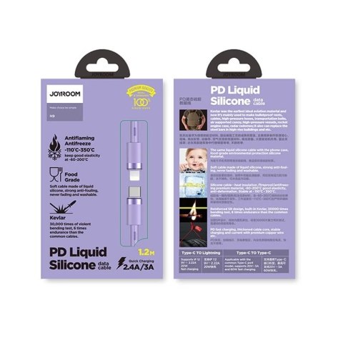 Joyroom kabel przewód USB Typ C - Lightning PD 20W 1,2m fioletowy (S-1224N9)