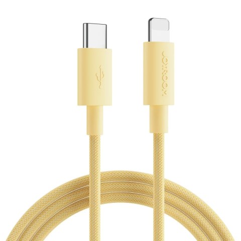 Joyroom wytrzymały kabel USB Typ C - Lightning do szybkiego ładowania / transmisji danych 20W 2m żółty (S-2024M13)