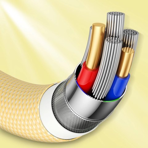 Joyroom wytrzymały kabel USB Typ C - Lightning do szybkiego ładowania / transmisji danych 20W 2m żółty (S-2024M13)