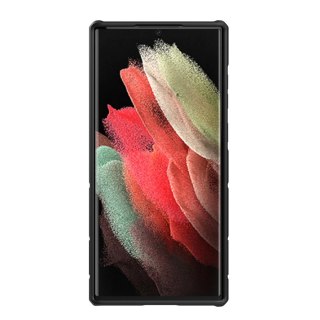 Nillkin CamShield Armor Case etui do Samsung Galaxy S22 Ultra pancerny pokrowiec obudowa podstawka ring holder niebieski