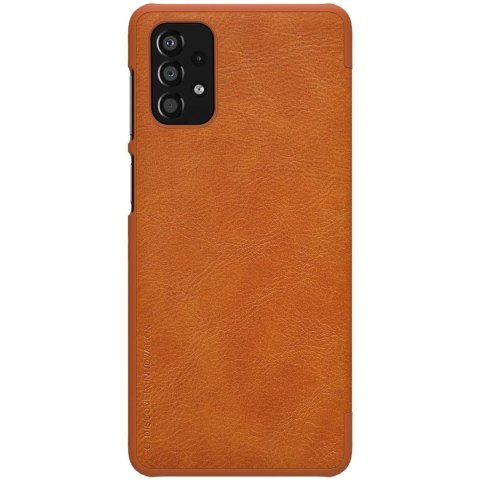Nillkin Qin Case etui do Samsung Galaxy A33 5G osłona na aparat kabura pokrowiec obudowa z klapką brązowy