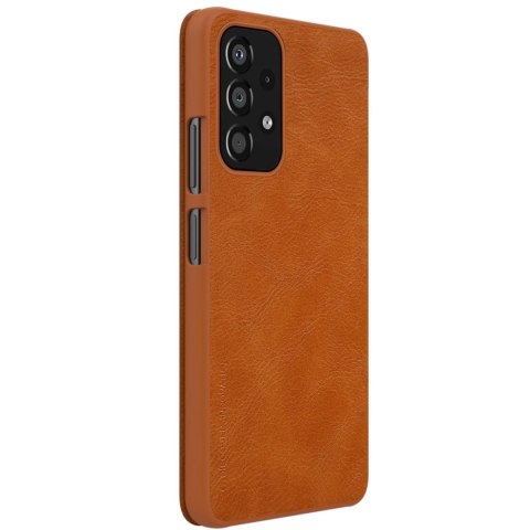 Nillkin Qin Case etui do Samsung Galaxy A33 5G osłona na aparat kabura pokrowiec obudowa z klapką brązowy