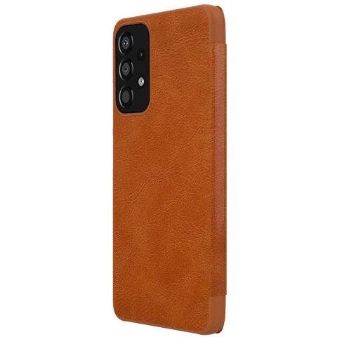Nillkin Qin Case etui do Samsung Galaxy A33 5G osłona na aparat kabura pokrowiec obudowa z klapką brązowy