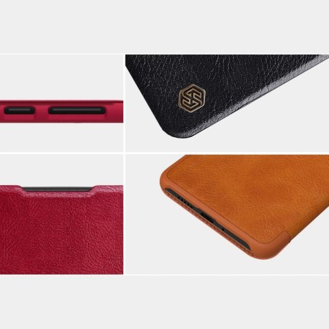 Nillkin Qin Case etui do Samsung Galaxy A33 5G osłona na aparat kabura pokrowiec obudowa z klapką brązowy