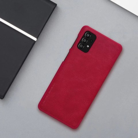 Nillkin Qin Case etui do Samsung Galaxy A33 5G osłona na aparat kabura pokrowiec obudowa z klapką brązowy