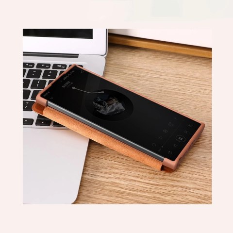 Nillkin Qin Leather Pro Case etui do Samsung Galaxy S22 Ultra osłona na aparat kabura pokrowiec obudowa z klapką brązowy