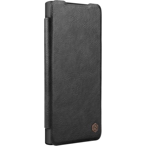 Nillkin Qin Leather Pro Case etui do Samsung Galaxy S22 Ultra osłona na aparat kabura pokrowiec obudowa z klapką czarny