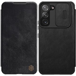 Nillkin Qin Leather Pro Case etui do Samsung Galaxy S22 osłona na aparat kabura pokrowiec obudowa z klapką czarny
