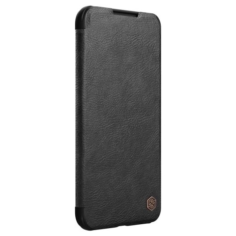 Nillkin Qin Leather Pro Case etui do Samsung Galaxy S22 osłona na aparat kabura pokrowiec obudowa z klapką czarny