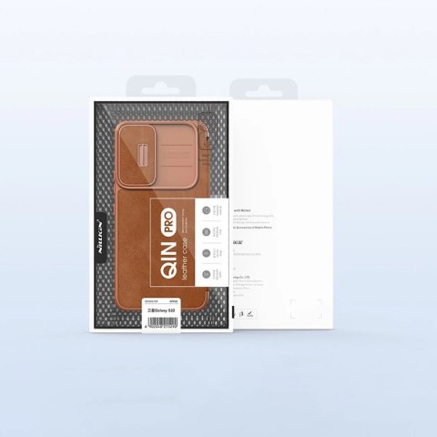 Nillkin Qin Leather Pro Case etui do Samsung Galaxy S22 osłona na aparat kabura pokrowiec obudowa z klapką czarny