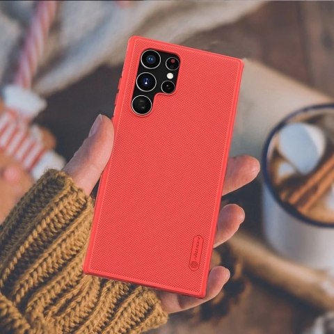 Nillkin Super Frosted Shield Pro wytrzymałe etui pokrowiec Samsung Galaxy S22 Ultra czerwony