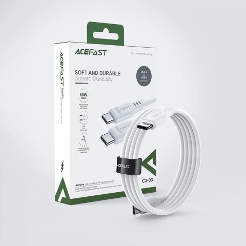 Acefast kabel USB Typ C - USB Typ C 1,2m, 60W (20V/3A) czarny (C3-03 black)