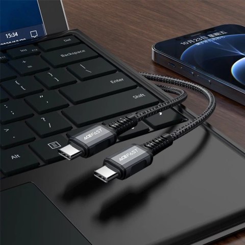 Acefast kabel USB Typ C - USB Typ C 1,2m, 60W (20V/3A) szary (C1-03 deep space gray)