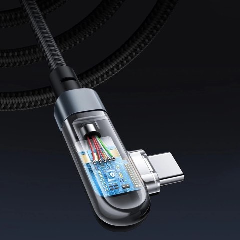 Acefast kątowy kabel USB Typ C - USB Typ C 2m, 100W (20V/5A) czarny (C5-03 Black)