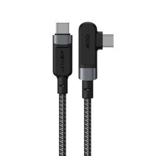 Acefast kątowy kabel USB Typ C - USB Typ C 2m, 100W (20V/5A) szary (C5-03 deep space gray)