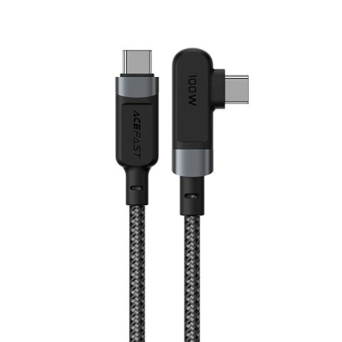 Acefast kątowy kabel USB Typ C - USB Typ C 2m, 100W (20V/5A) szary (C5-03 deep space gray)