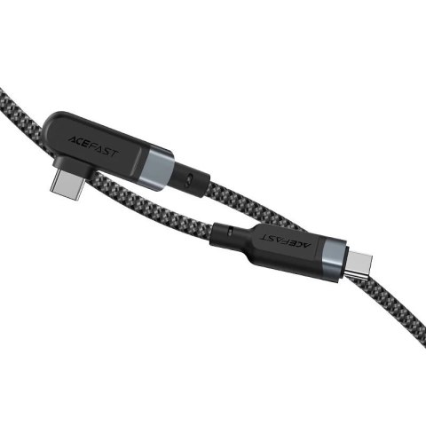 Acefast kątowy kabel USB Typ C - USB Typ C 2m, 100W (20V/5A) szary (C5-03 deep space gray)