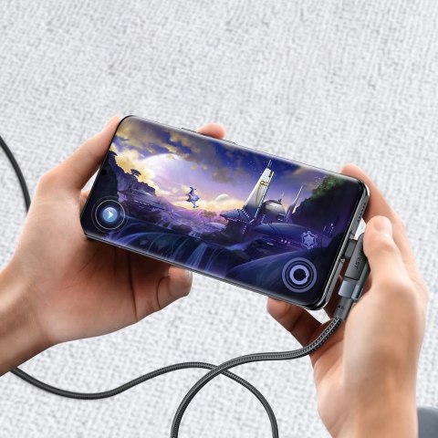 Acefast kątowy kabel USB Typ C - USB Typ C 2m, 100W (20V/5A) szary (C5-03 deep space gray)