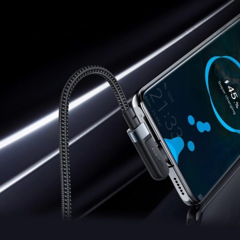 Acefast kątowy kabel USB Typ C - USB Typ C 2m, 100W (20V/5A) szary (C5-03 deep space gray)