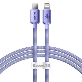 Baseus Crystal Shine Series kabel przewód USB do szybkiego ładowania i transferu danych USB Typ C - Lightning 20W 1,2m fioletowy