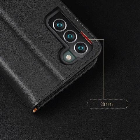 Dux Ducis Hivo skórzane etui z klapką pokrowiec ze skóry naturalnej portfel na karty i dokumenty Samsung Galaxy S22+ (S22 Plus) 