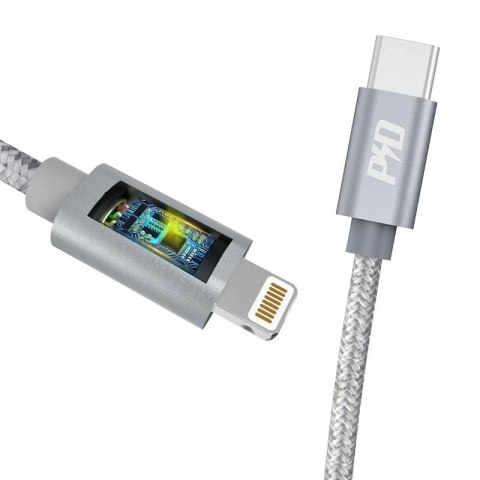 Dudao kabel przewód USB Typ C - Lightning Power Delivery 45W 1m szary (L5Pro grey)