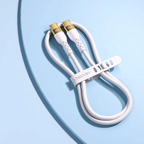 Joyroom Liquid Silicone kabel USB Typ C - USB Typ C do ładowania / transmisji danych PD 100W 1,2m biały (S-1250N18-10)