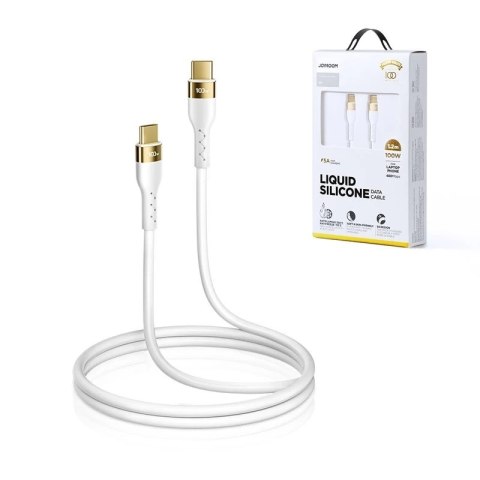 Joyroom Liquid Silicone kabel USB Typ C - USB Typ C do ładowania / transmisji danych PD 100W 1,2m biały (S-1250N18-10)