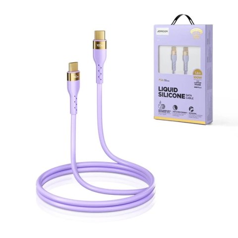 Joyroom Liquid Silicone kabel USB Typ C - USB Typ C do ładowania / transmisji danych PD 100W 1,2m fioletowy (S-1250N18-10)