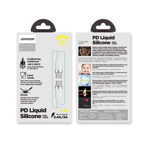 Joyroom kabel przewód USB Typ C - USB Typ C PD 60W 1,2m biały (S-1230N9)