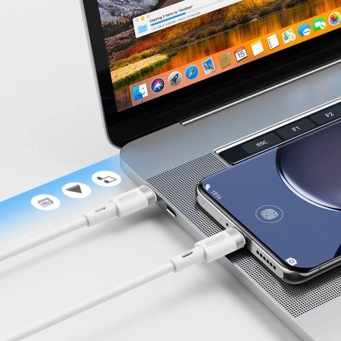 Joyroom kabel przewód USB Typ C - USB Typ C PD 60W 1,2m biały (S-1230N9)