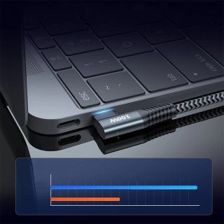 Joyroom kątowy kabel przewód USB Typ C - USB Typ C Power Delivery 100W 5A 1,5m szary (S-1550N12 C-C gray)