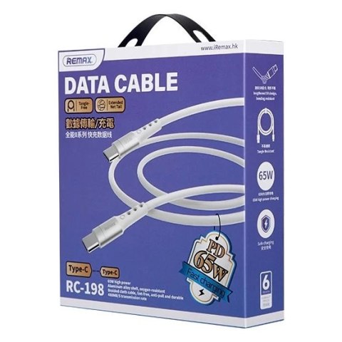 Remax Chaining Series kabel USB Typ C - USB Typ C PD 65W 1m biały (RC-198c)