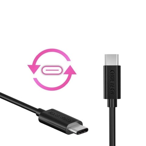 Choetech kabel przewód USB Typ C - USB Typ C 3A 2m czarny (CC0003)
