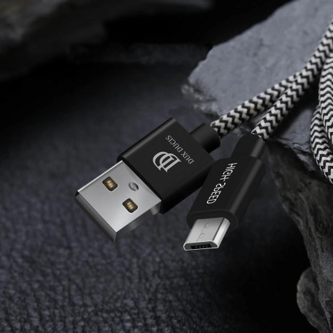 Dux Ducis K-ONE Series nylonowy kabel przewód USB / micro USB 2.1A 2M czarny