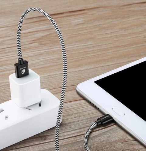 Dux Ducis K-ONE Series nylonowy kabel przewód USB / micro USB 2.1A 2M czarny