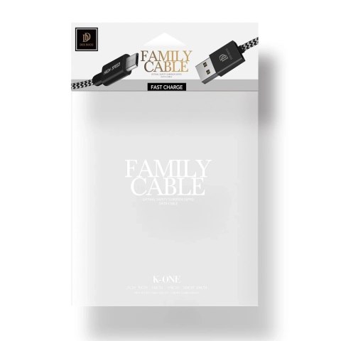 Dux Ducis K-ONE Series nylonowy kabel przewód USB / micro USB 2.1A 2M czarny