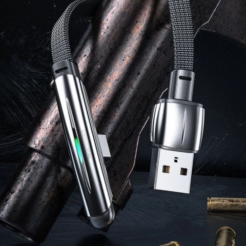 WK Design Gaming Series płaski kabel kątowy z bocznym wtykiem USB - USB Typ C do szybkiego ładowania / transmisji danych 6A 1m c
