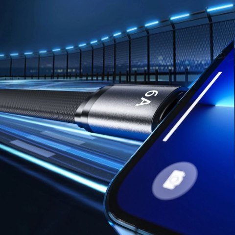 WK Design King Kong 2nd Gen series płaski kabel USB - USB Typ C do szybkiego ładowania / transmisji danych 6A 1,3m biały (WDC-15